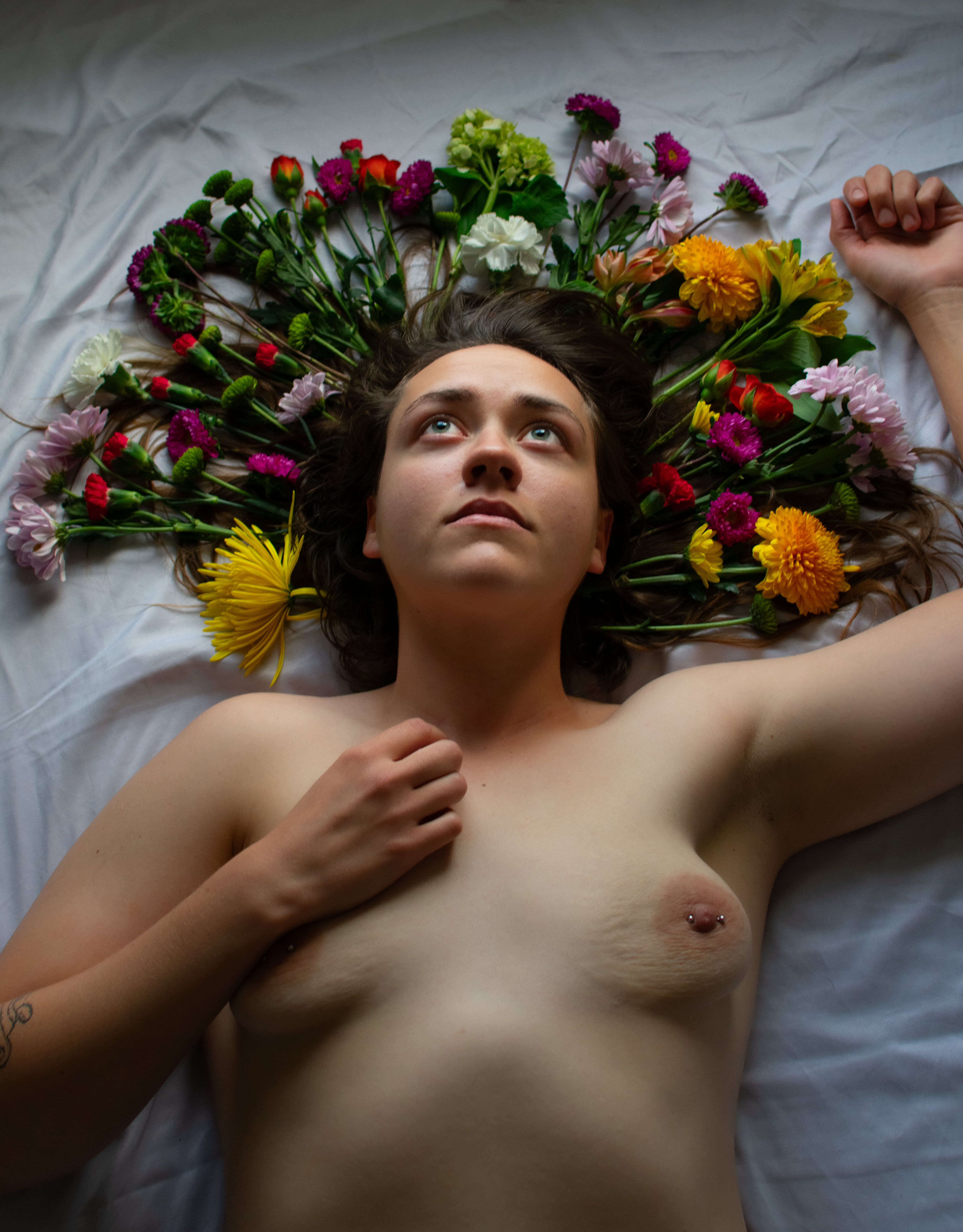 Boudoir with fresh cut flowers in Las Cruces, NM